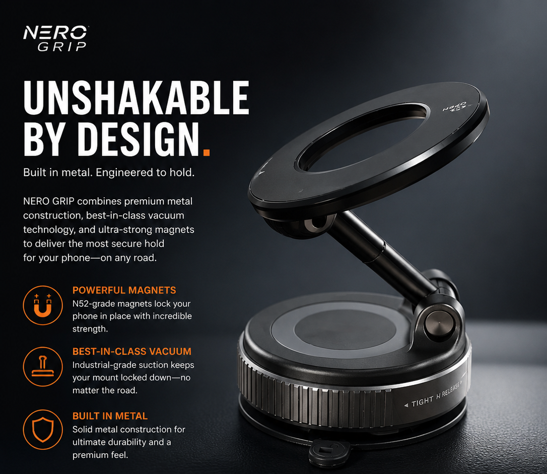NERO GRIP Magnetic Vacuum Phone Mount